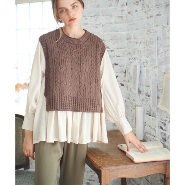 idem Cable Knit Docking Blouse タグ付き