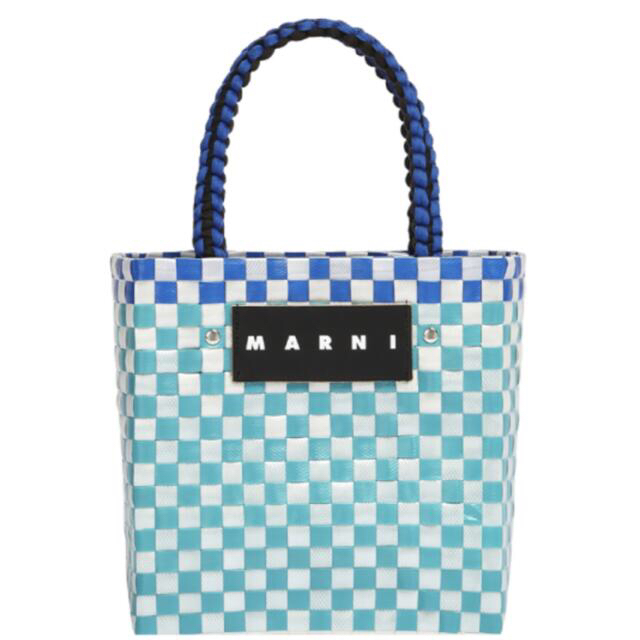 新品　MARNI マルニ　ジャージーハンドルミニバスケット　ターコイズ　ブルー