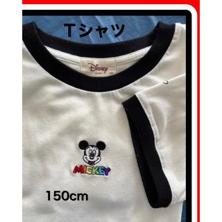 キッズ シャツ ミッキーTシャツ 150cm 白 女の子着替え (Ｔシャツ)