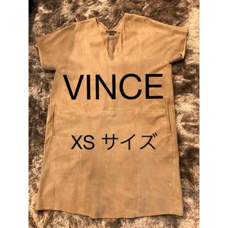 Vince - ビンス レディース スエード Vネック ワンピース ベージュ XS
