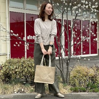 ムジルシリョウヒン(MUJI (無印良品))の★新品★ 無印良品フレンチリネンストレートパンツ／スモーキーグリーン／Ｍ(カジュアルパンツ)