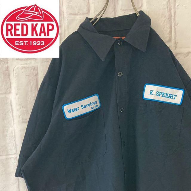 【USA】RED KAP  シャツ ワークシャツ 企業ロゴ ワッペン