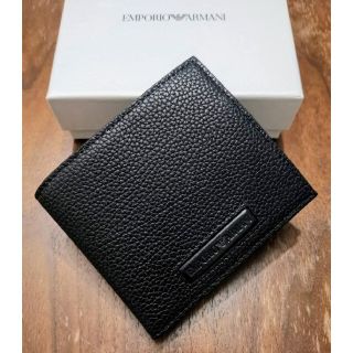 エンポリオアルマーニ(Emporio Armani)のエンポリオアルマーニ　新品　メンズ　レザーウォレット(シボ/ブラック二折)(折り財布)