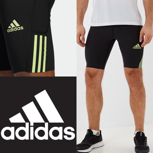 adidas(アディダス)のアディダス ジム・トレーニング ショートタイツ タイツ レギンス XLサイズ メンズのレッグウェア(レギンス/スパッツ)の商品写真