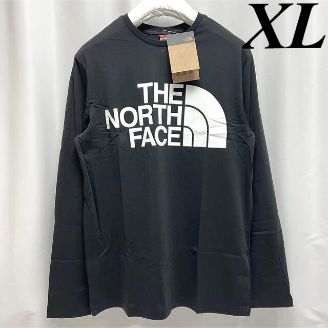 THE NORTH FACE(ザノースフェイス)の日本未発売 ノースフェイス ロンＴ ビッグロゴ 長袖 Tシャツ ロゴT 黒 XL メンズのトップス(Tシャツ/カットソー(七分/長袖))の商品写真