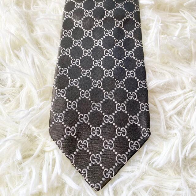 美品】GUCCI グッチ ネクタイ GG柄 グリーン系 イタリア シルク
