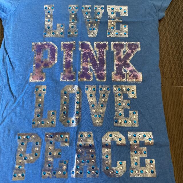 Victoria's Secret(ヴィクトリアズシークレット)のヴィクトリアシークレット PINK スタッズ付きキラキラTシャツ ピンク レディースのトップス(Tシャツ(半袖/袖なし))の商品写真