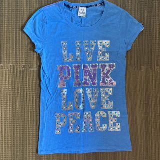 ヴィクトリアズシークレット(Victoria's Secret)のヴィクトリアシークレット PINK スタッズ付きキラキラTシャツ ピンク(Tシャツ(半袖/袖なし))