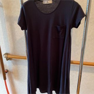 エヌナチュラルビューティーベーシック(N.Natural beauty basic)のN. Natural Beauty Basic Tシャツワンピース　ネイビー(ひざ丈ワンピース)