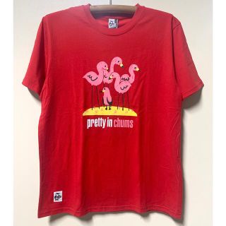 チャムス(CHUMS)の新品　SALE CHUMS Flamingo Tシャツ チャムス  red l(Tシャツ/カットソー(七分/長袖))