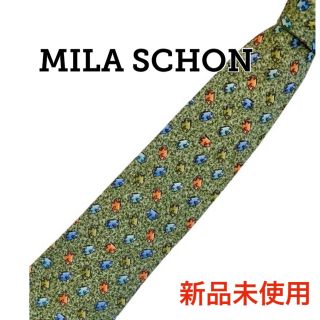 ミラショーン(mila schon)のMILA SCHON ミラショーン ネイビー 総柄 魚 カジュアル オフィス(ネクタイ)