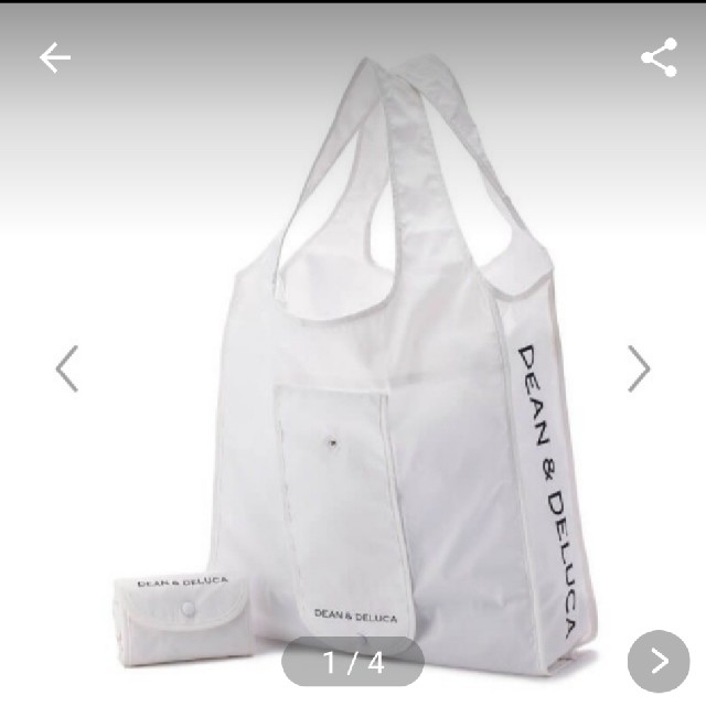 DEAN & DELUCA(ディーンアンドデルーカ)の限定品　DEAN & DELUCA 「撥水加工」ショッピングバッグ　ホワイト レディースのバッグ(エコバッグ)の商品写真