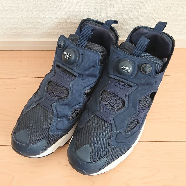 28.5 良品 Reebok  INSTA PUMP FURY OG  紺 白カラーネイビー×ホワイト紺×白