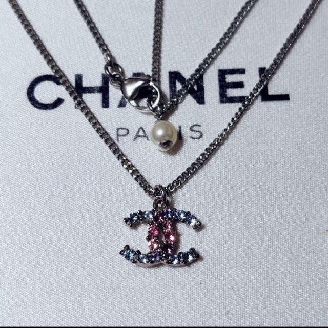 CHANEL　ネックレス　ココマーク　カラーストーン