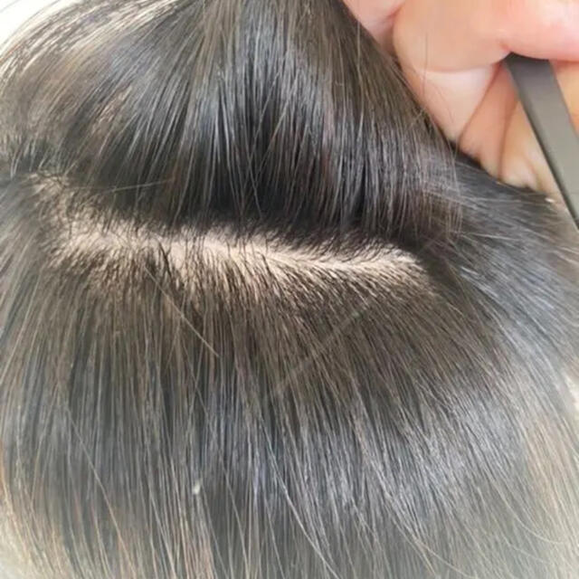 ヘアトップ高級レミー人毛100%✨【40cm】14*15ヘアピース ナチュラルブラック