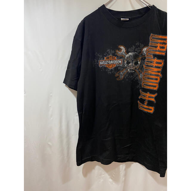 Harley Davidson(ハーレーダビッドソン)の【人気】ハーレーダビッドソン Tシャツ 黒T 古着 ドクロ ストリート メンズのトップス(Tシャツ/カットソー(半袖/袖なし))の商品写真