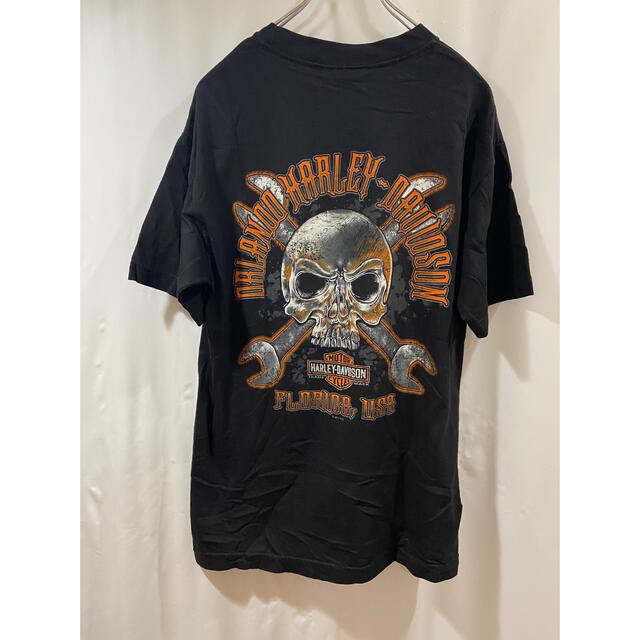 Harley Davidson(ハーレーダビッドソン)の【人気】ハーレーダビッドソン Tシャツ 黒T 古着 ドクロ ストリート メンズのトップス(Tシャツ/カットソー(半袖/袖なし))の商品写真