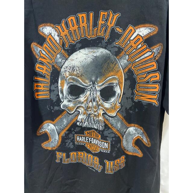 Harley Davidson(ハーレーダビッドソン)の【人気】ハーレーダビッドソン Tシャツ 黒T 古着 ドクロ ストリート メンズのトップス(Tシャツ/カットソー(半袖/袖なし))の商品写真