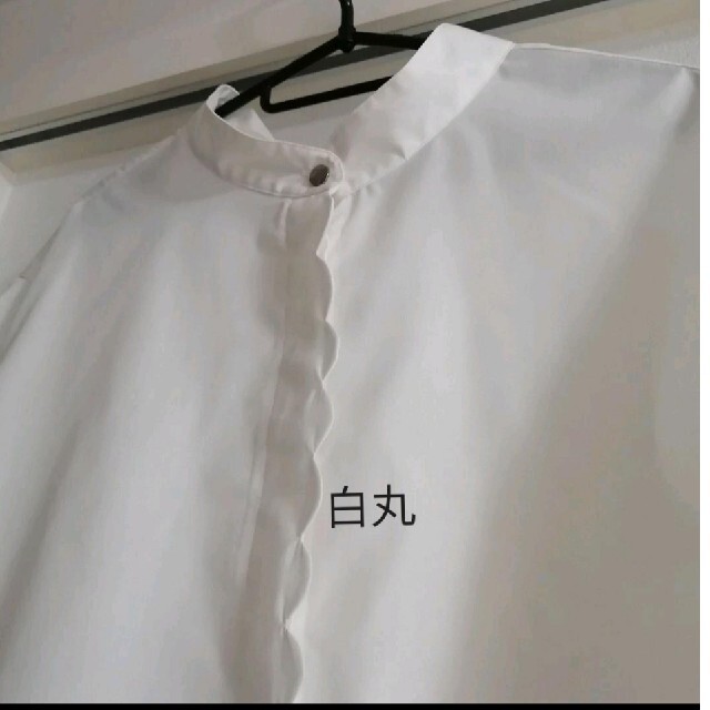 eldo 抗菌スカラップブラウス　white　ホワイト　白 レディースのトップス(シャツ/ブラウス(半袖/袖なし))の商品写真