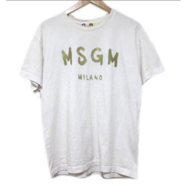 MSGM(エムエスジイエム)のエムエスジーエム MSGM tシャツ Ｔシャツ 半袖 ロゴプリント ホワイト S メンズのトップス(Tシャツ/カットソー(半袖/袖なし))の商品写真