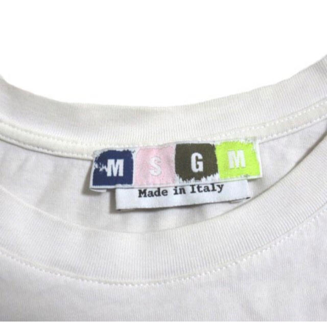 MSGM(エムエスジイエム)のエムエスジーエム MSGM tシャツ Ｔシャツ 半袖 ロゴプリント ホワイト S メンズのトップス(Tシャツ/カットソー(半袖/袖なし))の商品写真