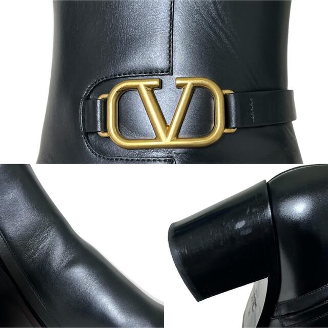 VALENTINO(ヴァレンティノ)のヴァレンティノ　VALENTINO  ブーツ　ブラック　Vロゴ　アンクルブーツ レディースの靴/シューズ(ブーツ)の商品写真