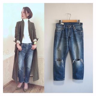 アパルトモンドゥーズィエムクラス(L'Appartement DEUXIEME CLASSE)のアパルトモン×SEVESKIG テーパードダメージデニム(デニム/ジーンズ)