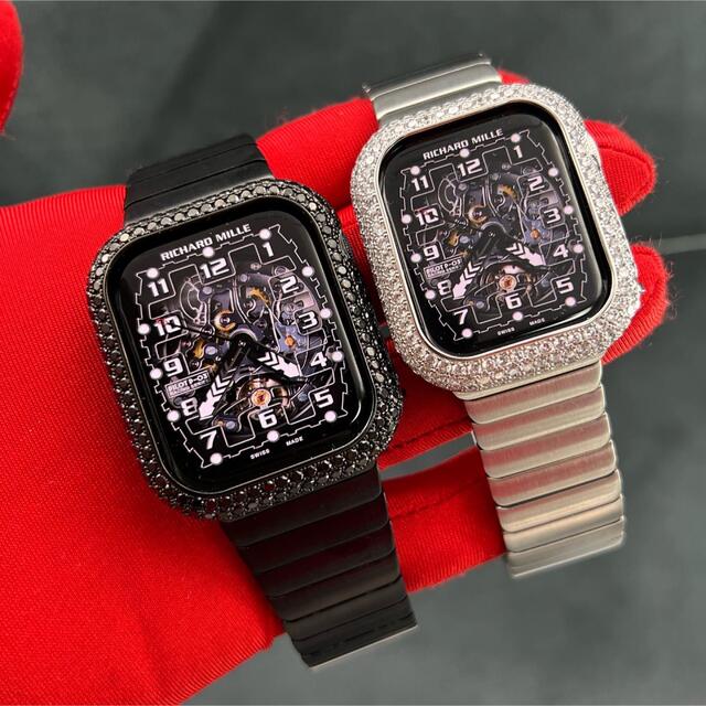 Apple Watch - アップルウォッチ用czブラックダイヤベゼルステンレス