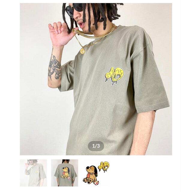 ナスティードッグL  (Khaki)カーキTシャツNasty dog