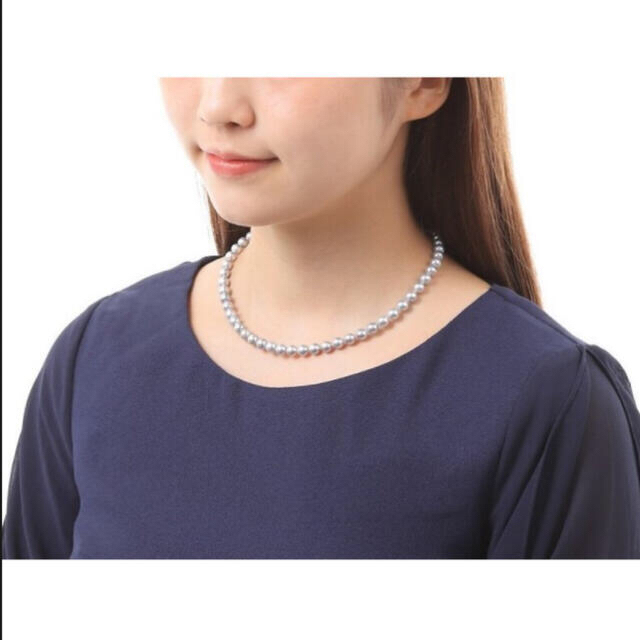 宇和島真珠おおはし　あこや真珠グレーパールネックレス レディースのアクセサリー(ネックレス)の商品写真