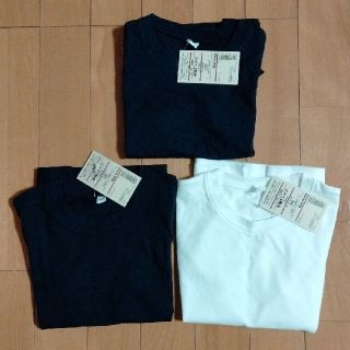 ムジルシリョウヒン(MUJI (無印良品))の【専用】【新品未使用】無印良品　Tシャツ　白　ネイビー　100㎝　110㎝(Tシャツ/カットソー)