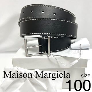 マルタンマルジェラ(Maison Martin Margiela)のメゾンマルジェラ レザー ベルト 黒 100 ブラック 無地 ビジネス 冠婚葬祭(ベルト)