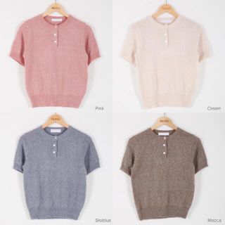 button half knit 半袖ニット(カットソー(半袖/袖なし))