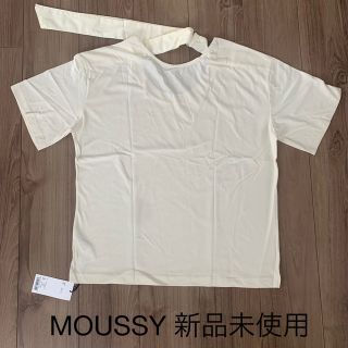 マウジー(moussy)のMOUSSY 新品タグ付 バックストラップルーズTシャツ フリーサイズ 白(Tシャツ(半袖/袖なし))