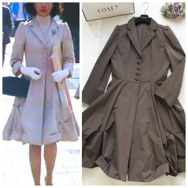 美品 FOXEY フォクシー ウォータープルーフストレッチ 掲載 洗える