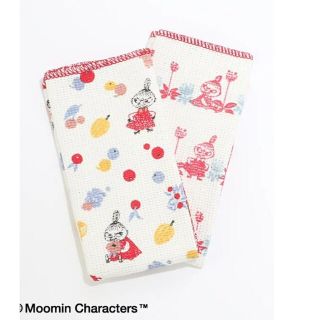 アフタヌーンティー(AfternoonTea)のMoomin×Afternoon Tea/ディッシュクロス 2枚セット レッド(収納/キッチン雑貨)