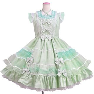 アンジェリックプリティー(Angelic Pretty)のCandyストライプリボンワンピース(ひざ丈ワンピース)