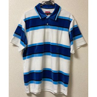 シュプリーム(Supreme)の着用1回 Supreme Stripe Velour Polo L(ポロシャツ)