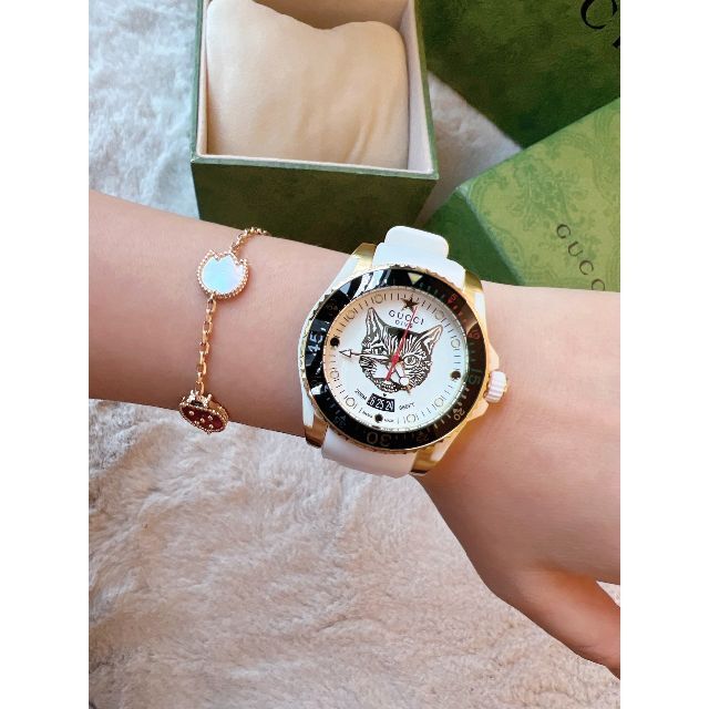 クオーツ Gucci - グッチ GUCCI DIVE ダイヴ レディース 腕時計 猫