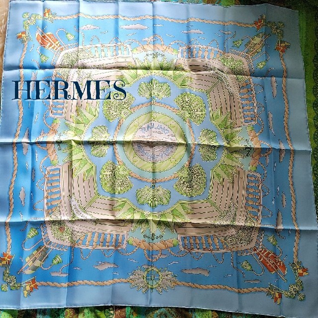 レア 稀少 HERMES エルメス カレ90 スカーフ RAILING - バンダナ/スカーフ