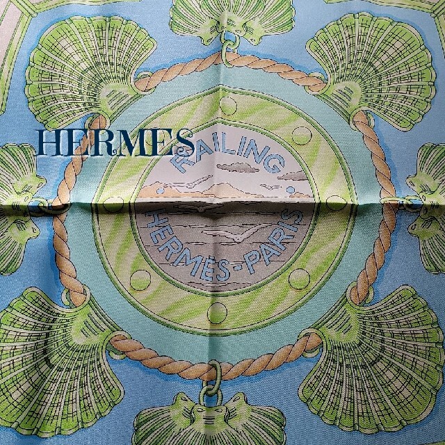 レア 稀少 HERMES エルメス カレ90 スカーフ RAILING - バンダナ/スカーフ