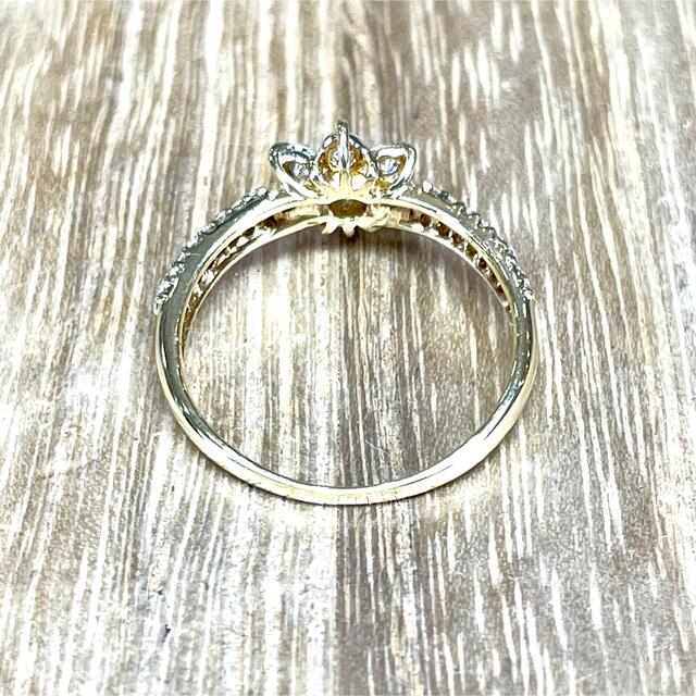 アクセサリー可愛い! K18 ダイヤ 0.50ct フラワー リング 2.18g M801
