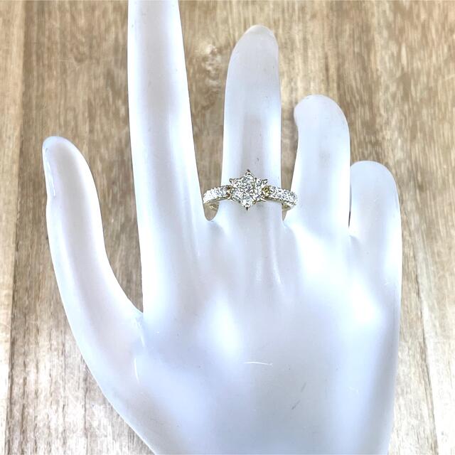 可愛い! K18 ダイヤ 0.50ct フラワー リング 2.18g M801 tempusdecor