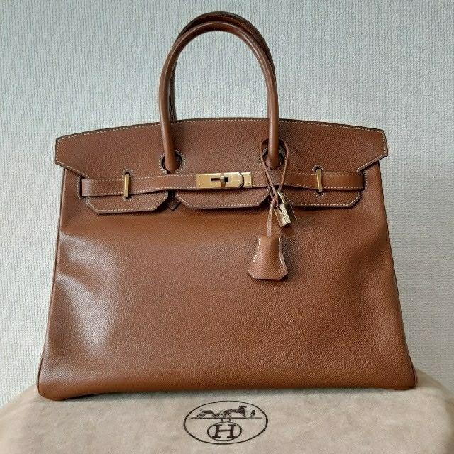 HERMES　バーキン35　　革クシュベル　　キャメル色　クリーニング済