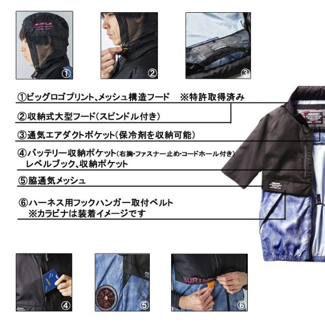 BURTLE(バートル)の半袖ブルゾン　単体　色3　空調服　ファンなし　バートル　Ⓟ　【AC1176D】 メンズのトップス(その他)の商品写真
