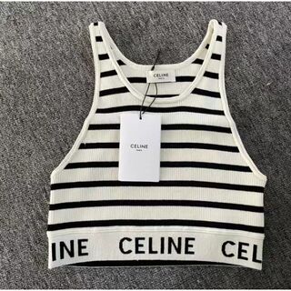 celine - 【CELINE】ジップ付きタンクトップ サイドロゴ ニットの通販 