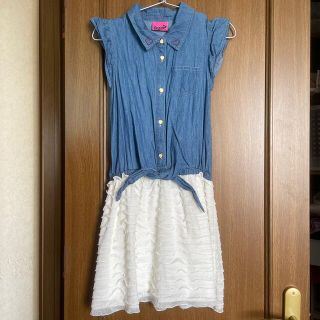 ⭐︎新品タグなし⭐︎袖フリル女児ワンピース160(ワンピース)