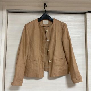 IENA LINEN リネンノーカラーロングコート