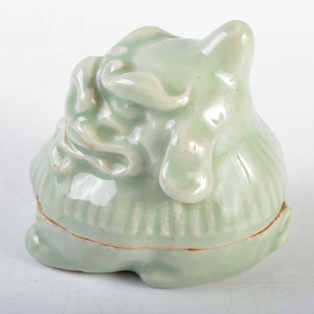茶道具 青磁 獅子香合 時代箱付 V R4534 陶芸 茶道具 青磁 獅子香合 時代箱付 V R4534 陶芸