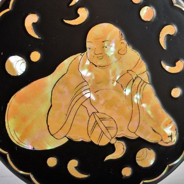 茶道具 塗師 中川正斎作 漆塗 布袋螺鈿 香合 共箱 V R4538の通販 茶道具 塗師 中川正斎作 漆塗 布袋螺鈿 香合 共箱 V R4538の通販